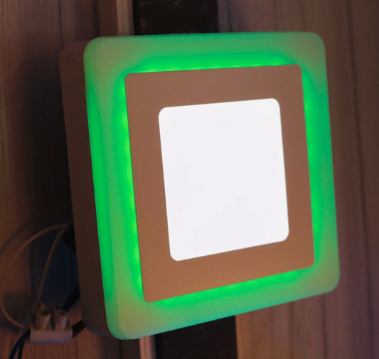 PANEL LIGHT (6+3)W LED GREEN SQUARE