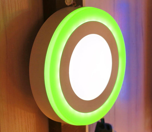 PANEL LIGHT (6+3)W LED GREEN ROUND